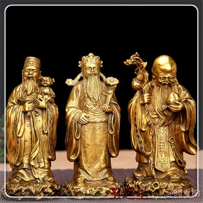 玉之星銅器工藝品 以福祿壽三星擺件，為家居與事業招財納福